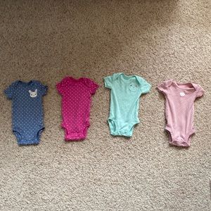 4 NB Carter’s Short Sleeve Onesies